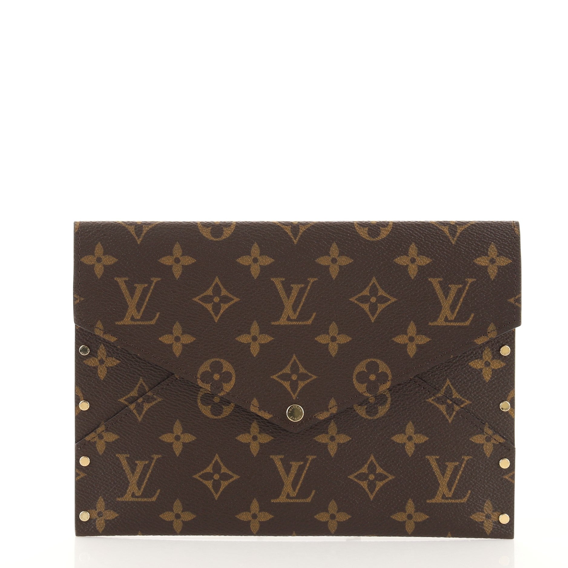 Rivets Envelope Clutch Monogram Canvas