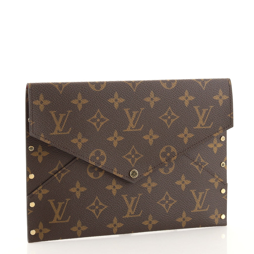 Rivets Envelope Clutch Monogram Canvas