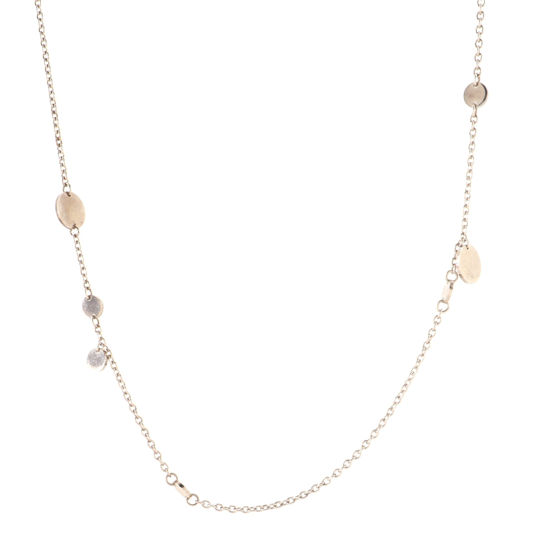 Confetti Long Necklace Sterling Silver and 18K Rose Gold