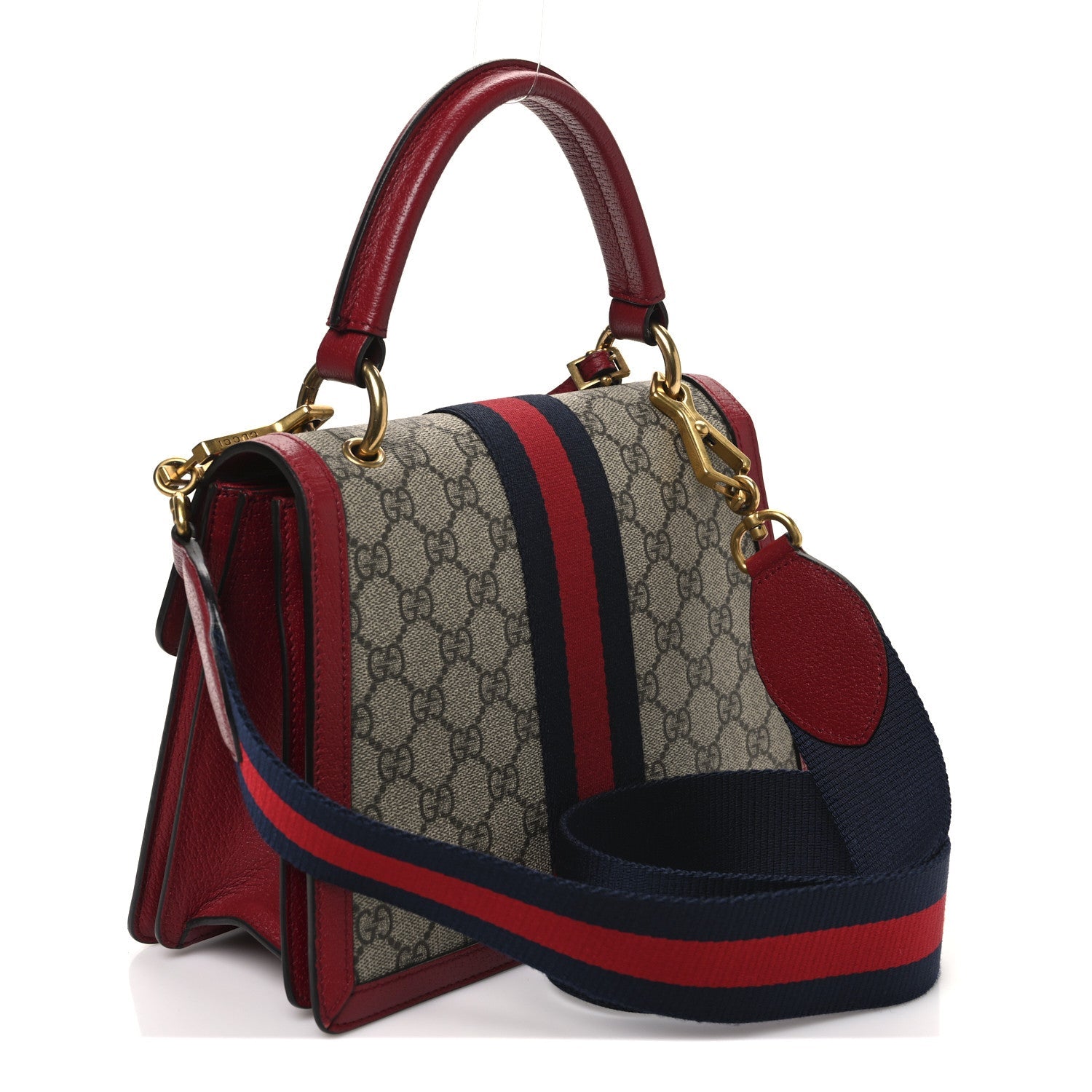 GG Supreme Monogram Small Queen Margaret Top Handle Bag Red