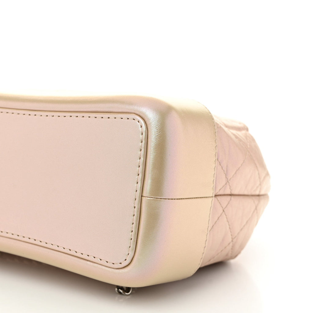 Iridescent Lambskin Calfskin Small Quilted Gabrielle Backpack Light Pink