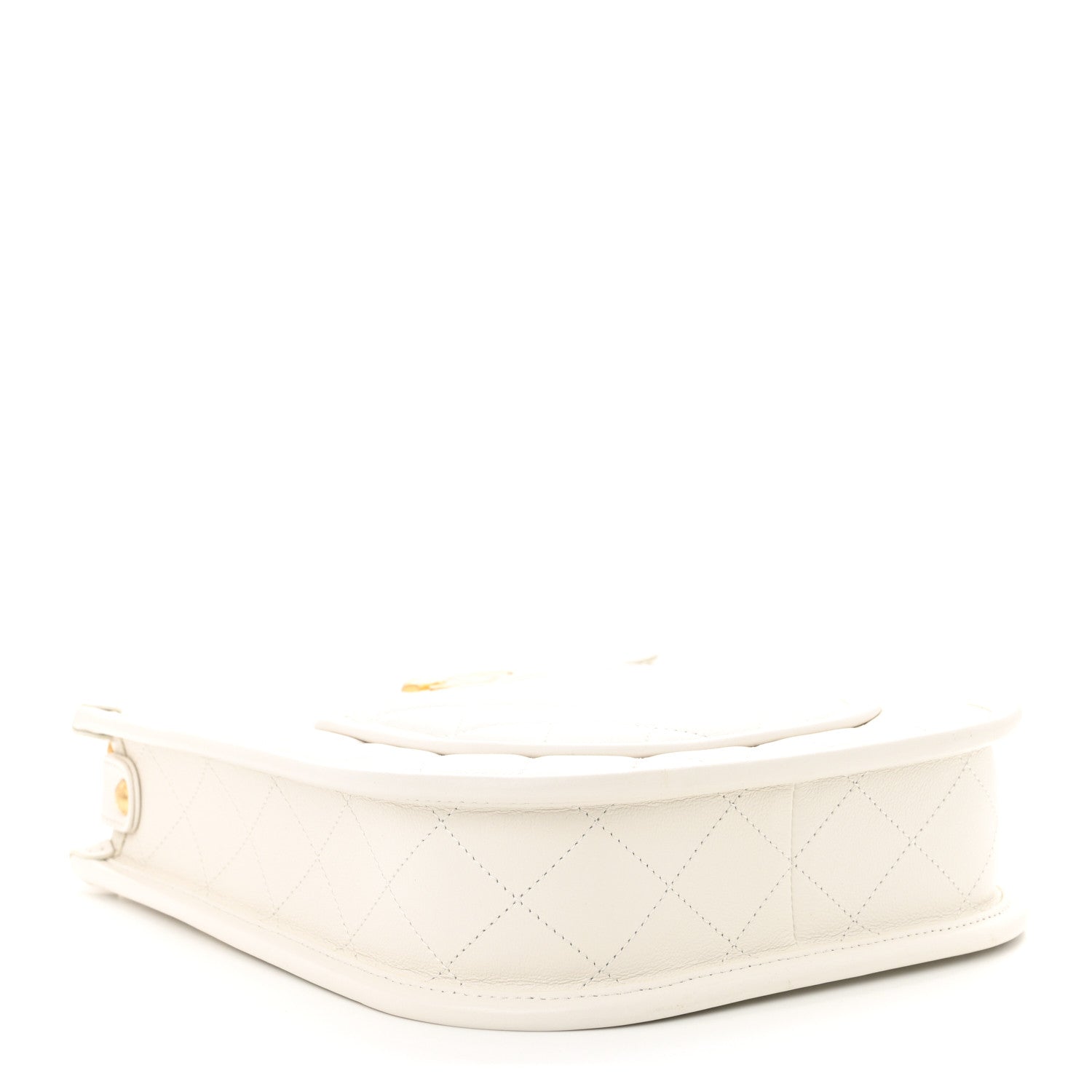 Calfskin Quilted CC Hobo Handbag White