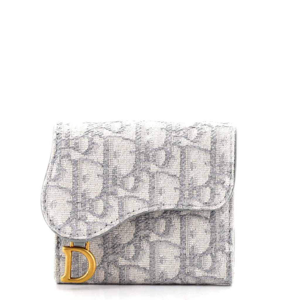Saddle Lotus Wallet Oblique Canvas Mini