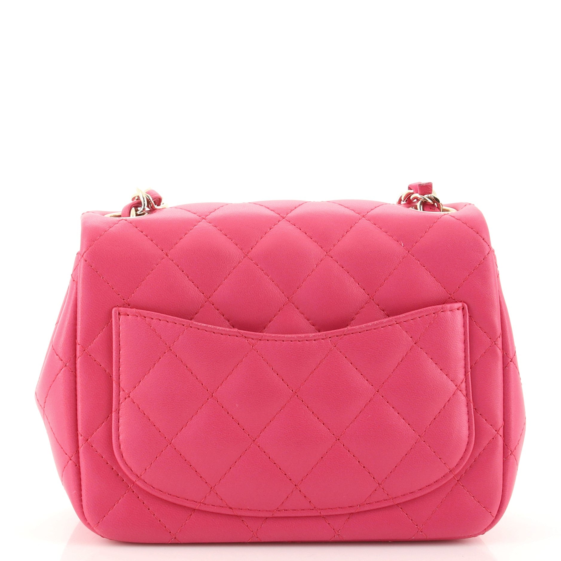Square Classic Single Flap Bag Quilted Lambskin Mini