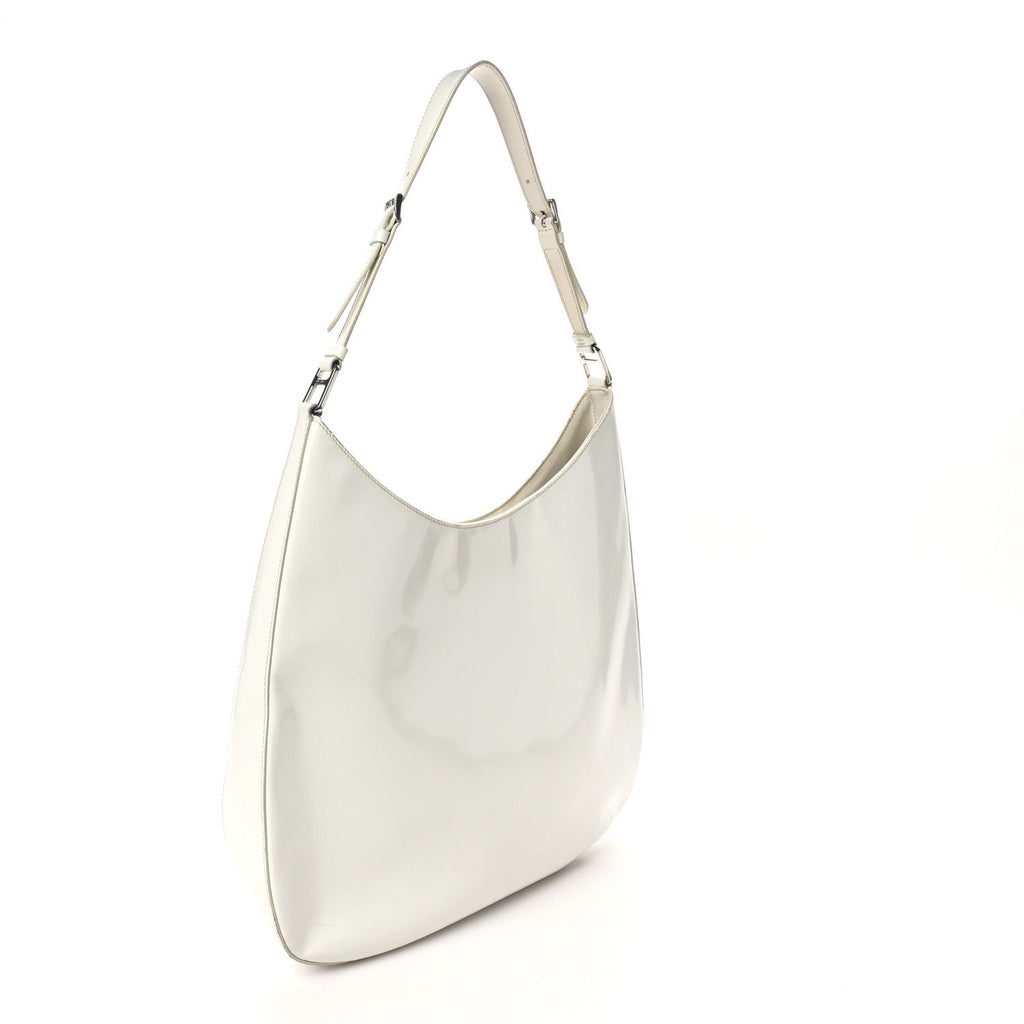 Spazzolato Maxi Cleo Adjustable Strap Shoulder Bag White