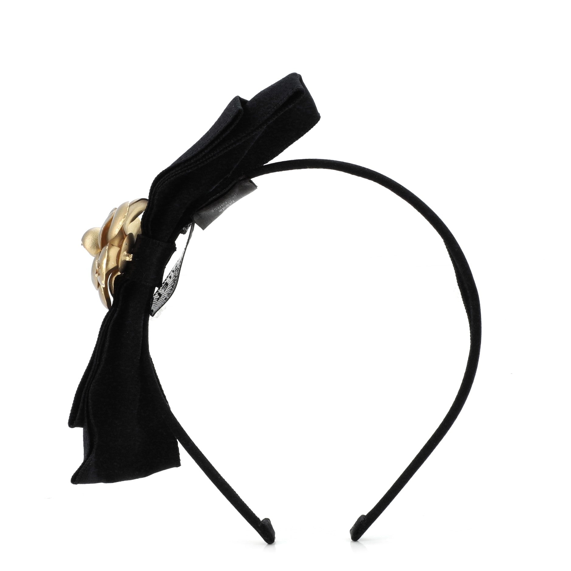 Camellia Bow Headband Silk and Leather XXL