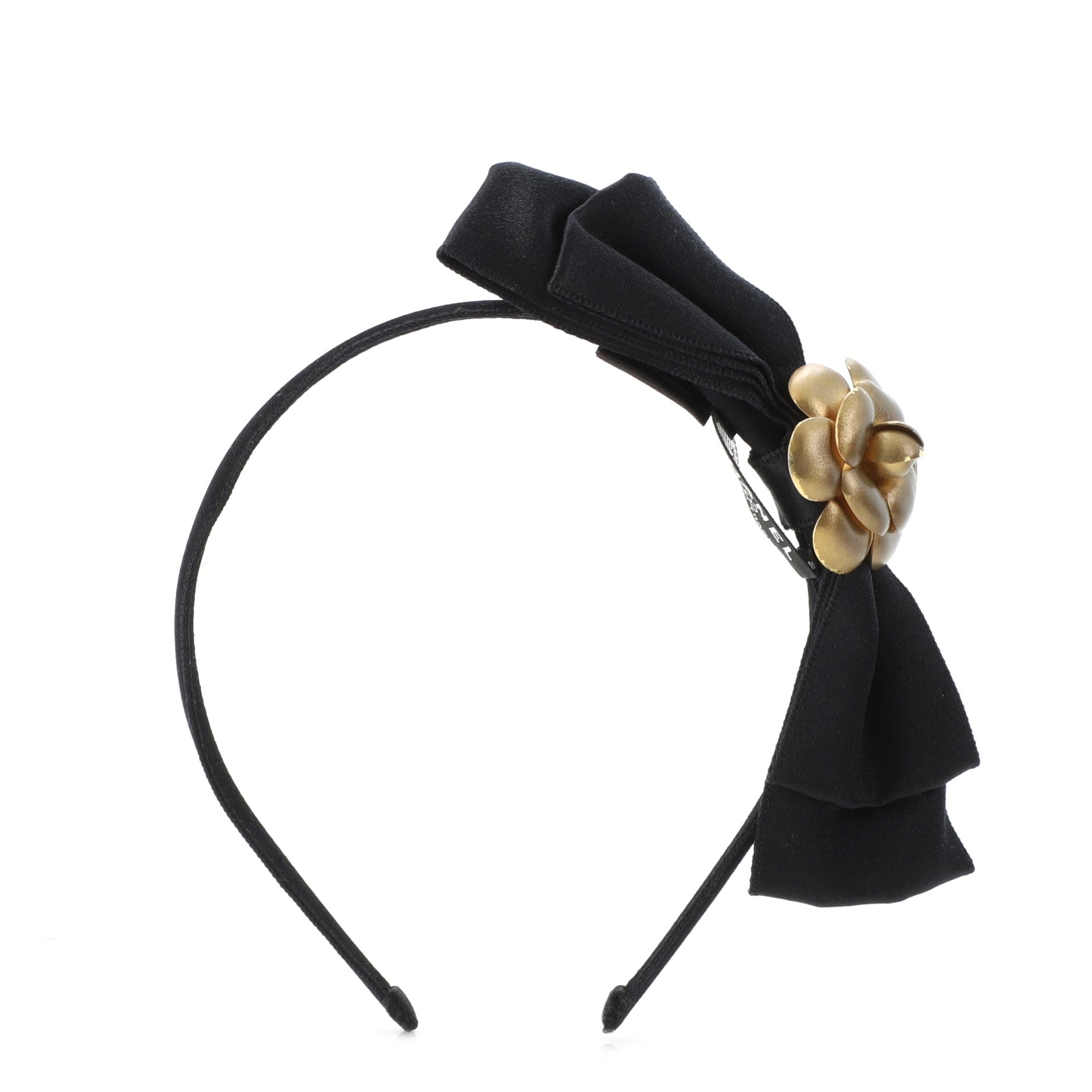 Camellia Bow Headband Silk and Leather XXL