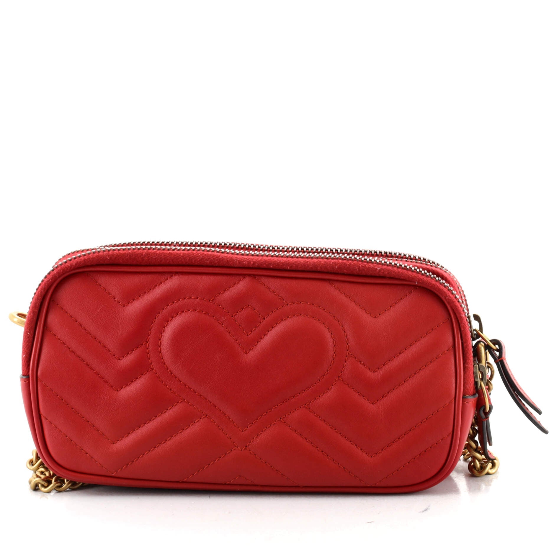 GG Marmont Triple Zip Chain Bag Matelasse Leather Mini