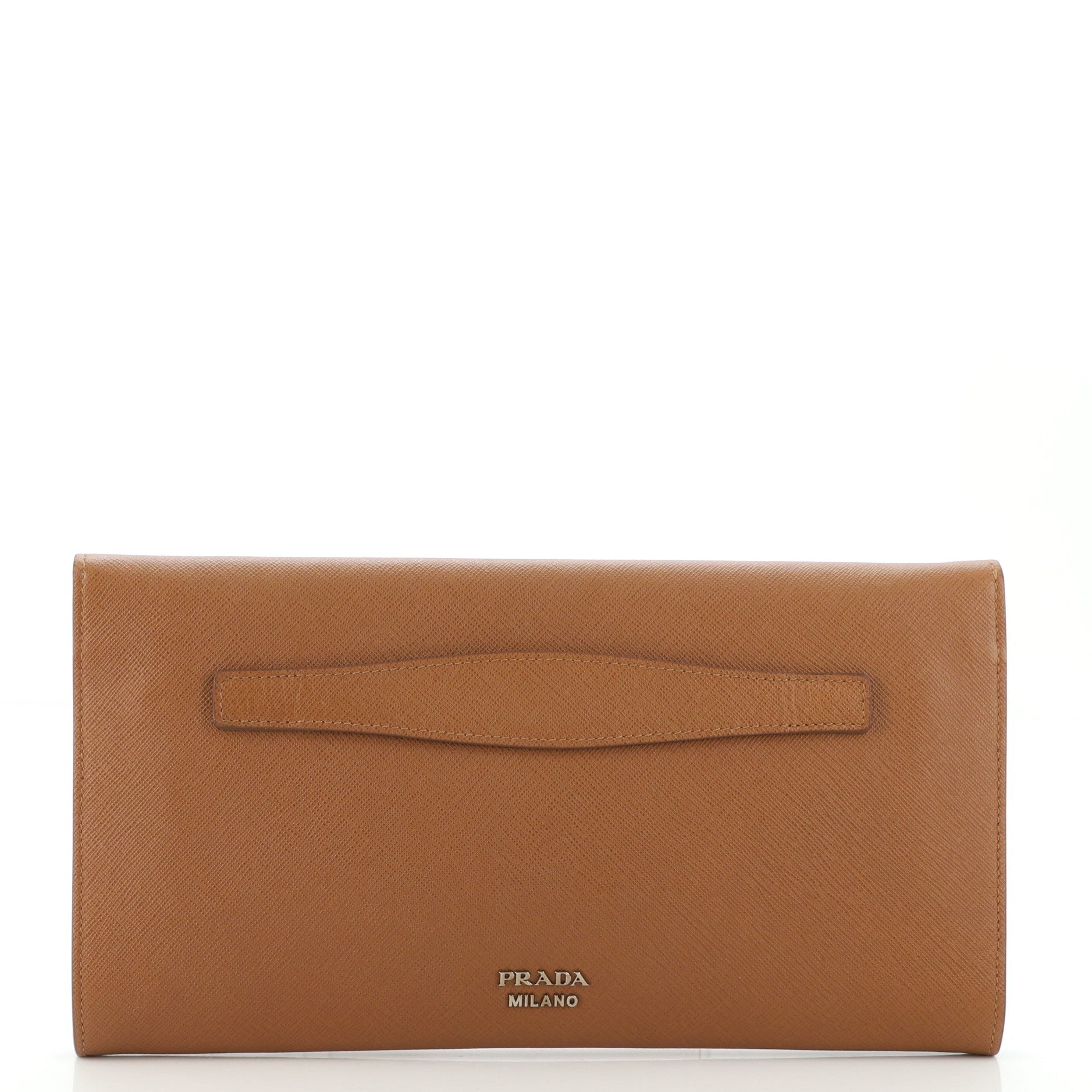 Double Turnlock Flap Clutch Saffiano Leather Medium