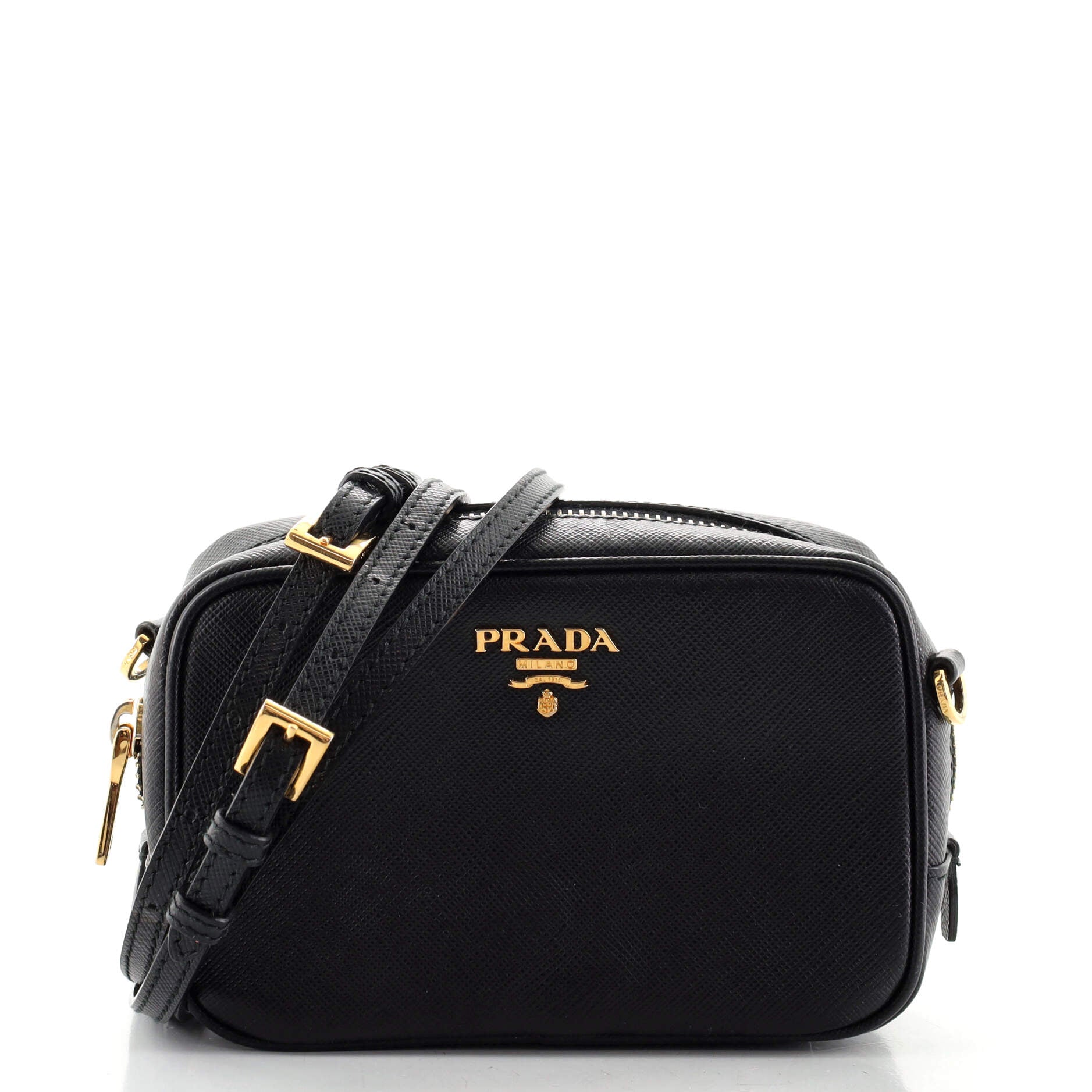 Camera Shoulder Bag Saffiano Leather Mini