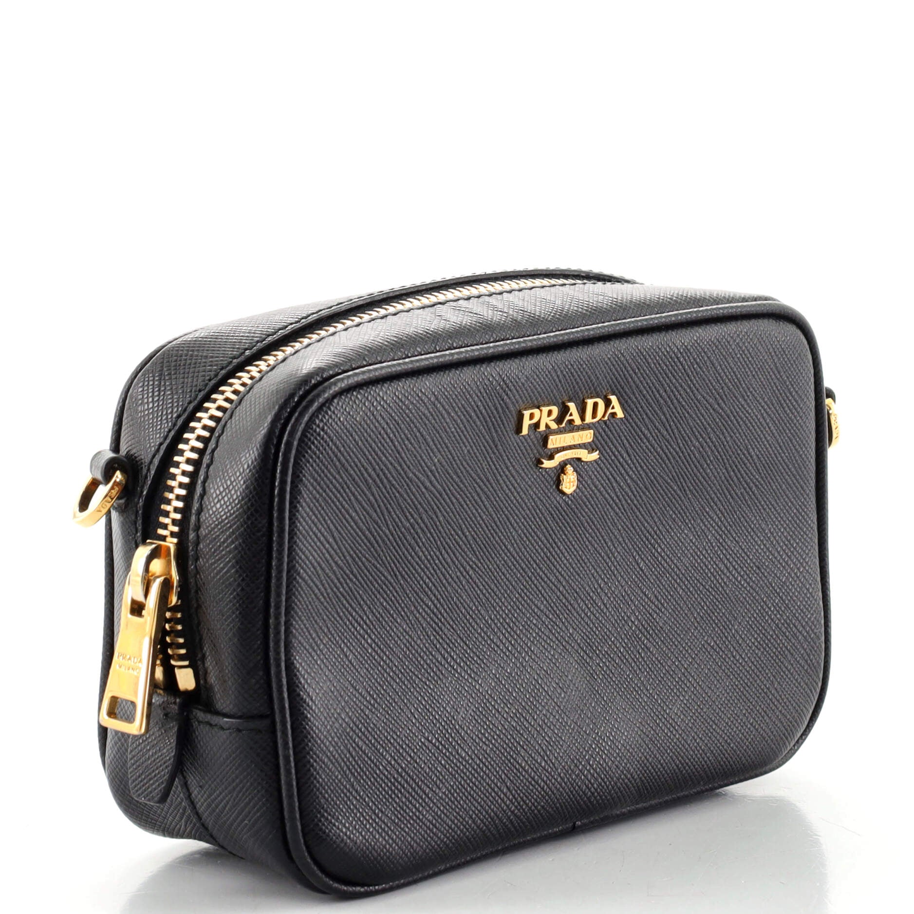 Camera Shoulder Bag Saffiano Leather Mini