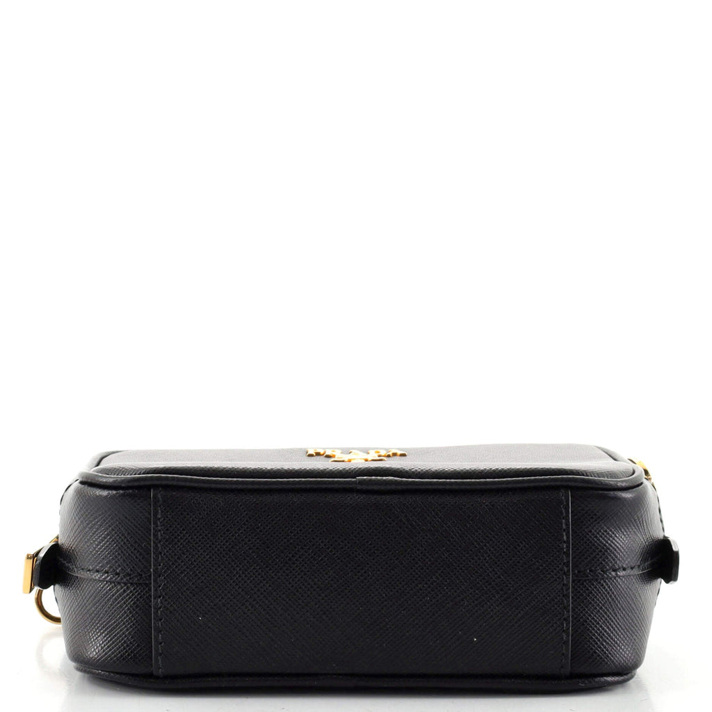 Camera Shoulder Bag Saffiano Leather Mini