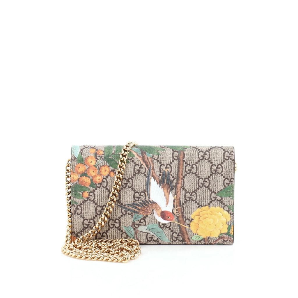 Chain Wallet Tian Print GG Coated Canvas Mini