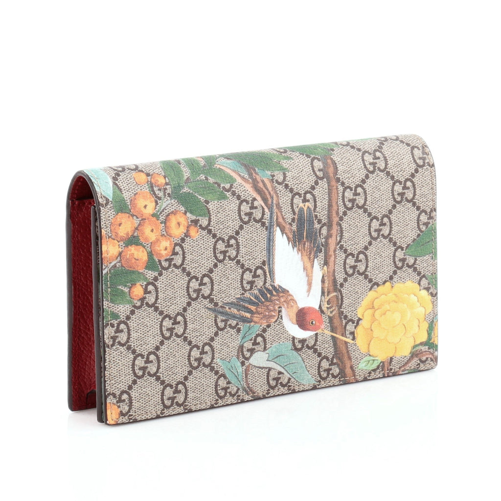 Chain Wallet Tian Print GG Coated Canvas Mini
