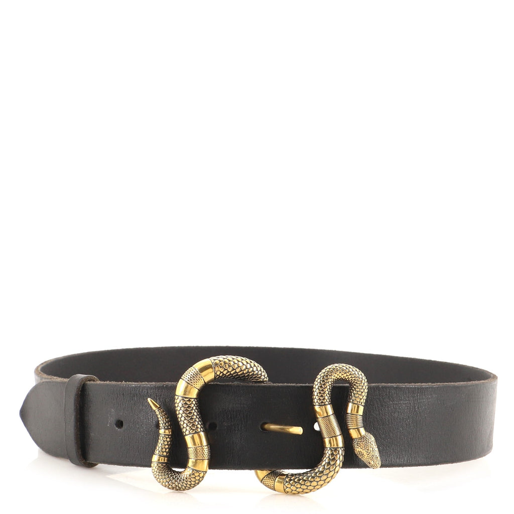 Snake Buckle Belt Leather Wide 85
