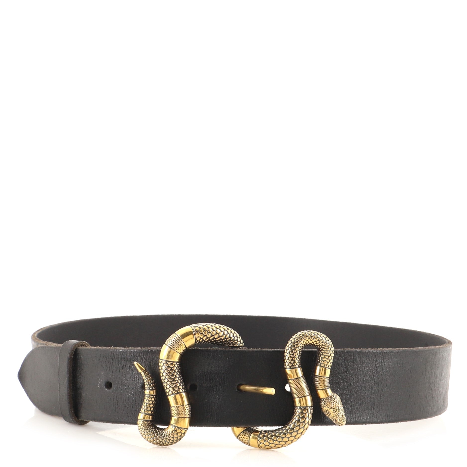 Snake Buckle Belt Leather Wide 85