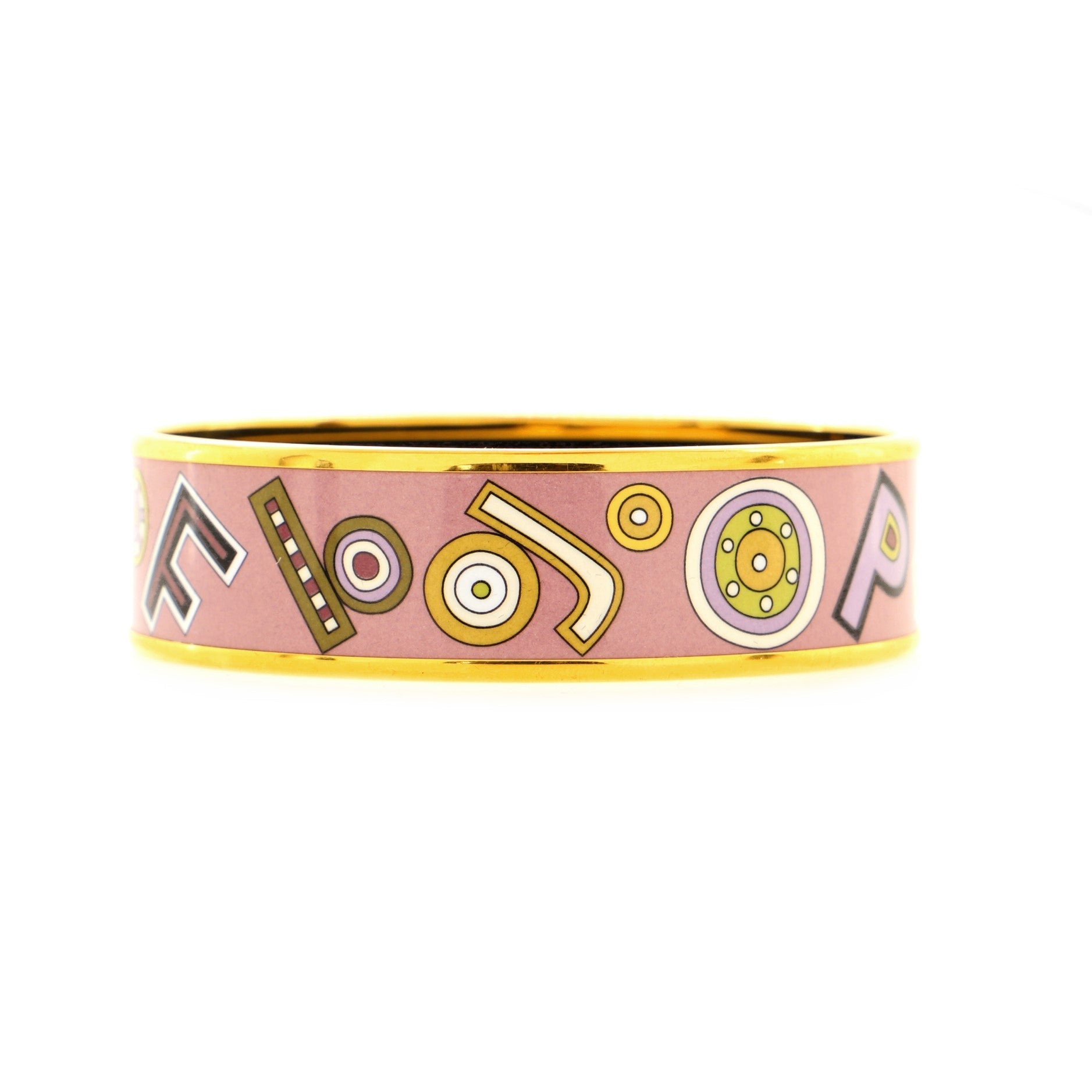 Bangle Bracelet Printed Enamel Wide
