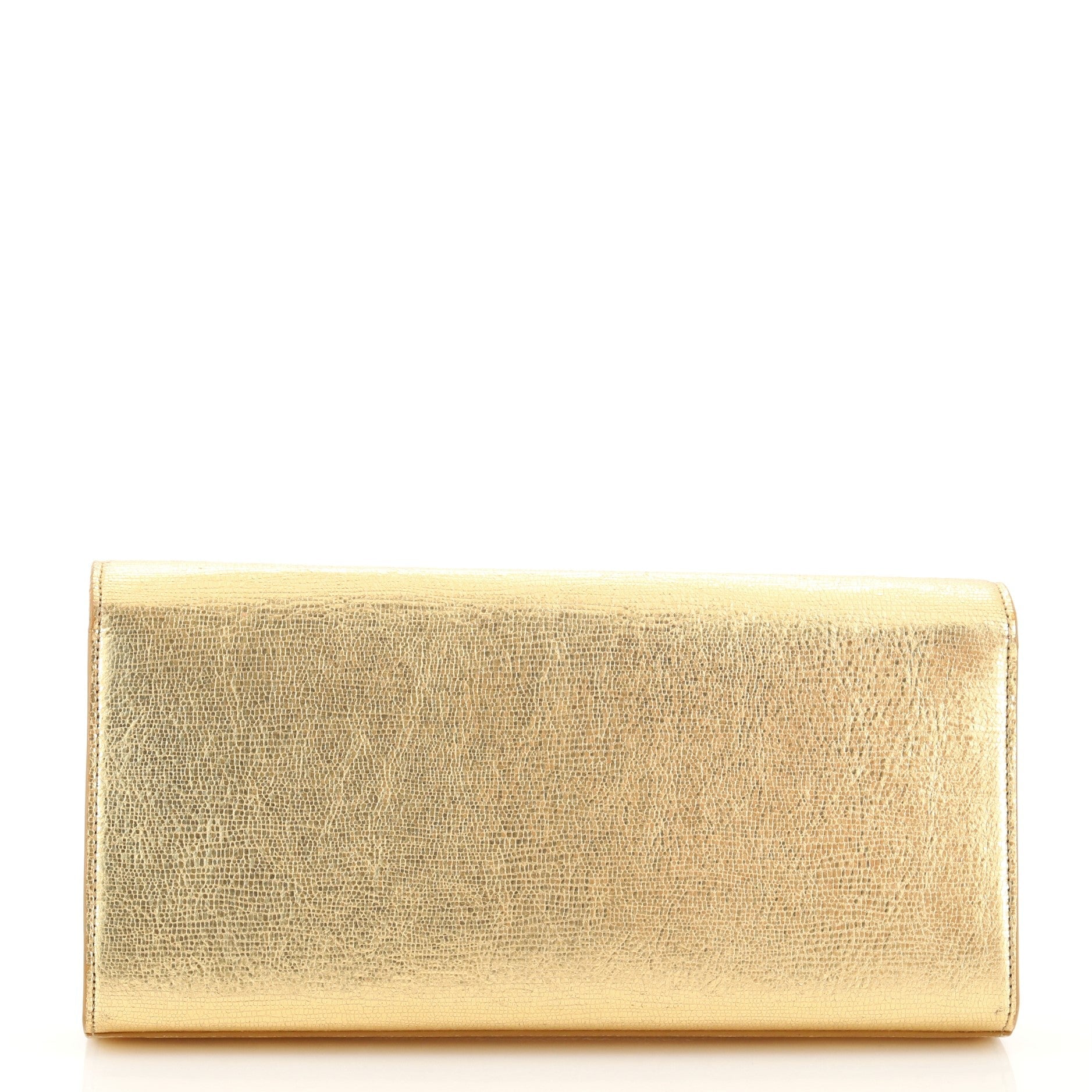 Classic Monogram Clutch Metallic Calfskin Long