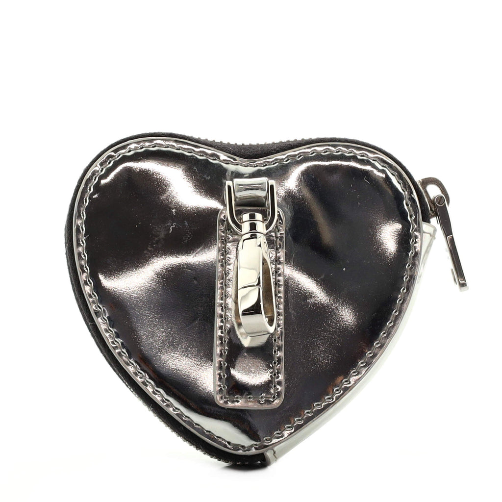 Heart Zip Pouch Spazzolato Leather Mini