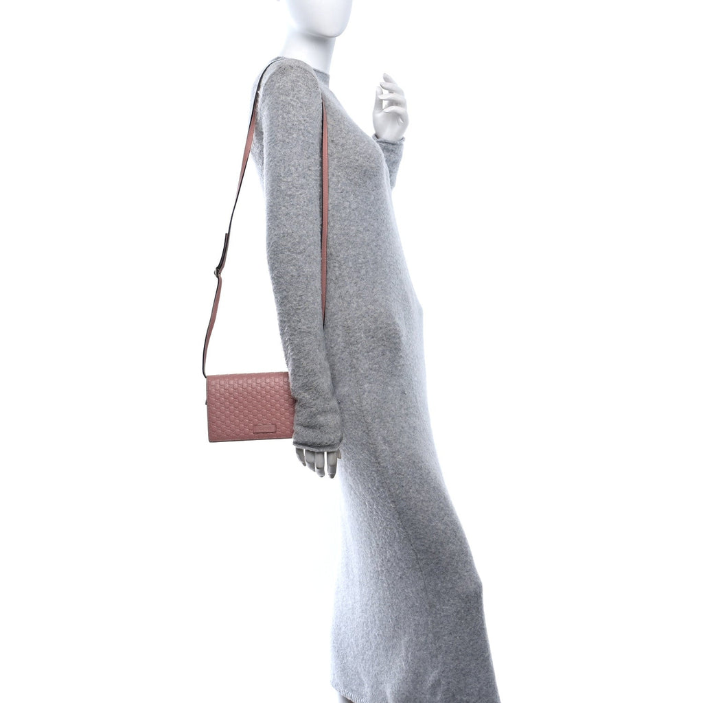 Microguccissima Crossbody Wallet Soft Pink