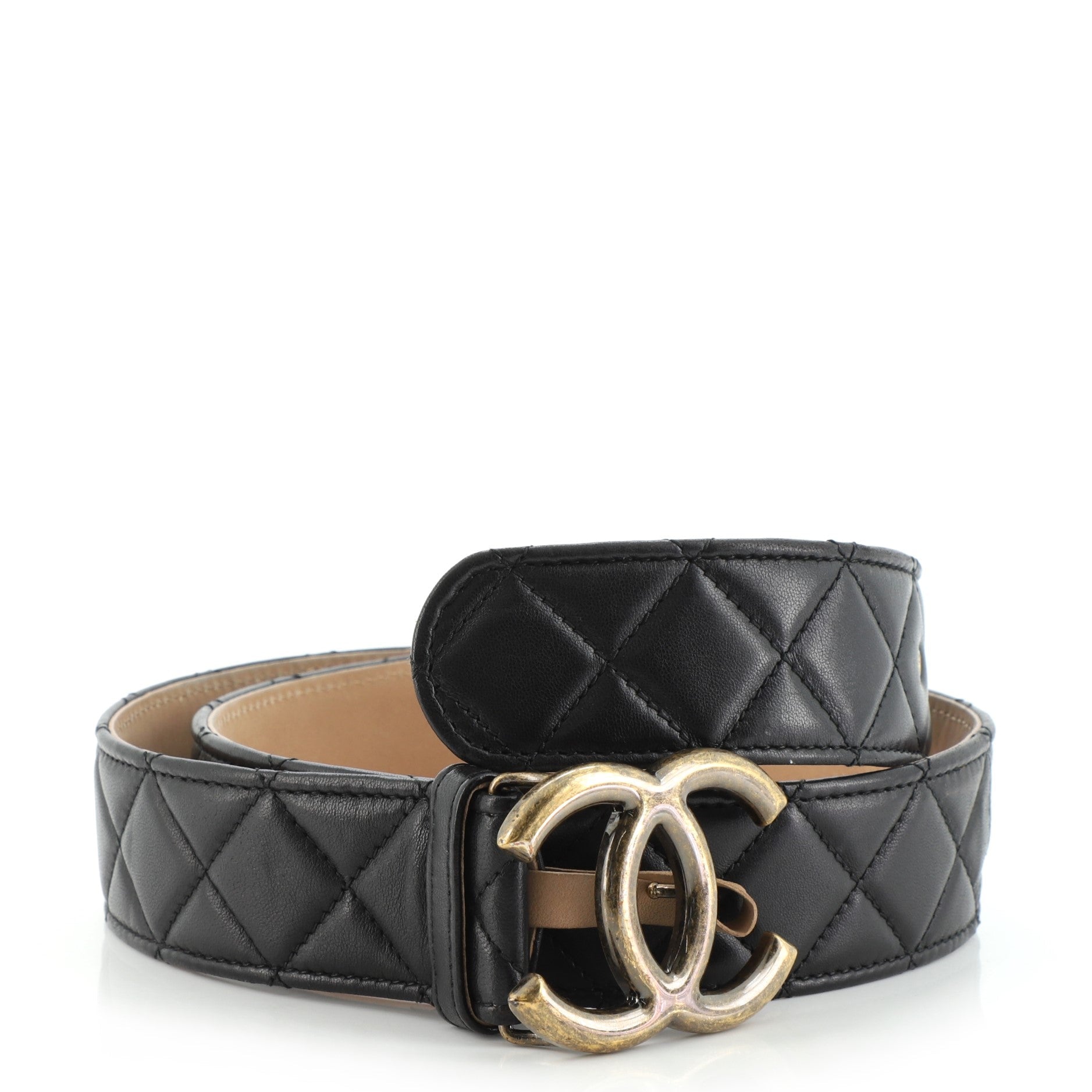 CC Belt Quilted Lambskin Wide 85