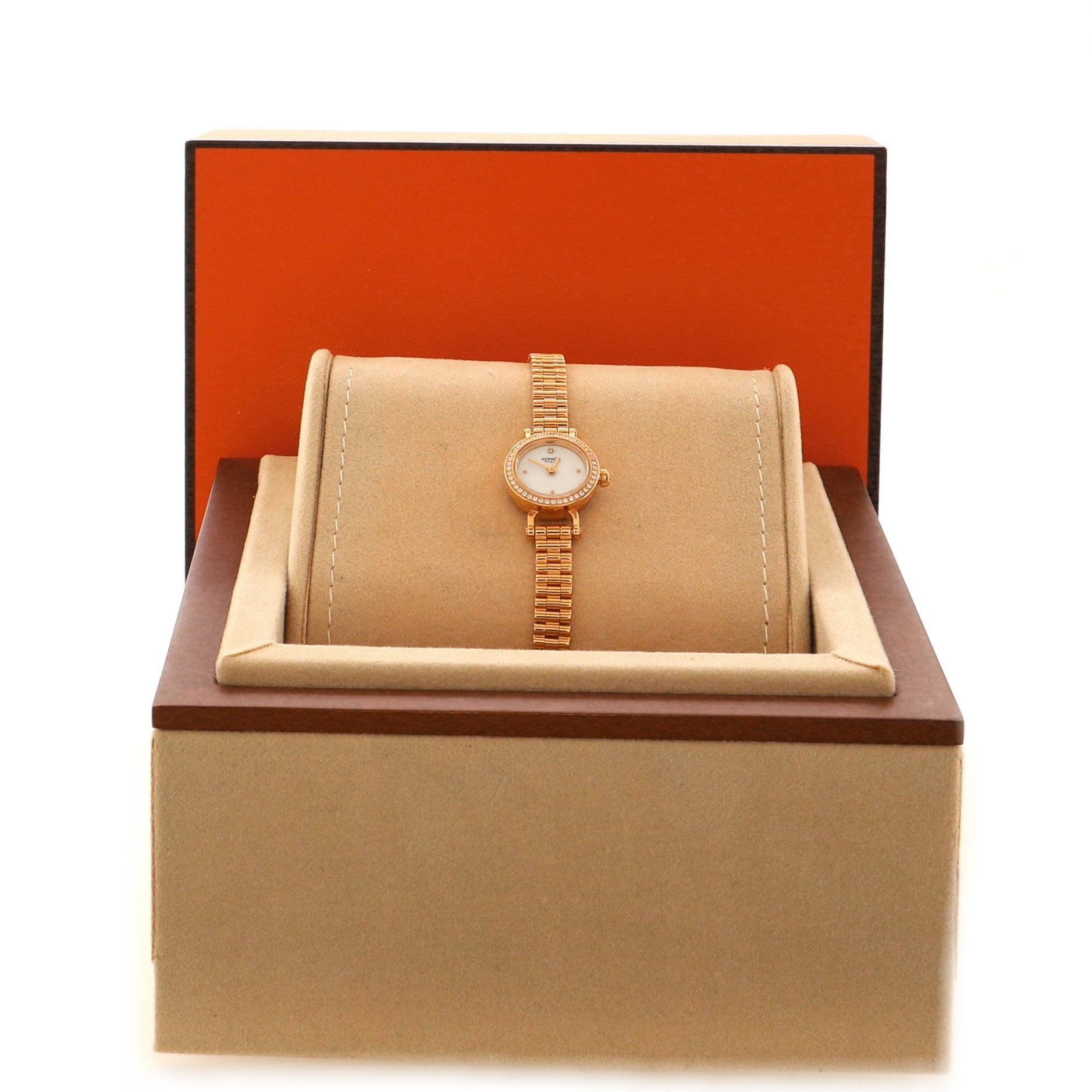 Faubourg Quartz Watch Rose Gold with Diamond Bezel 16