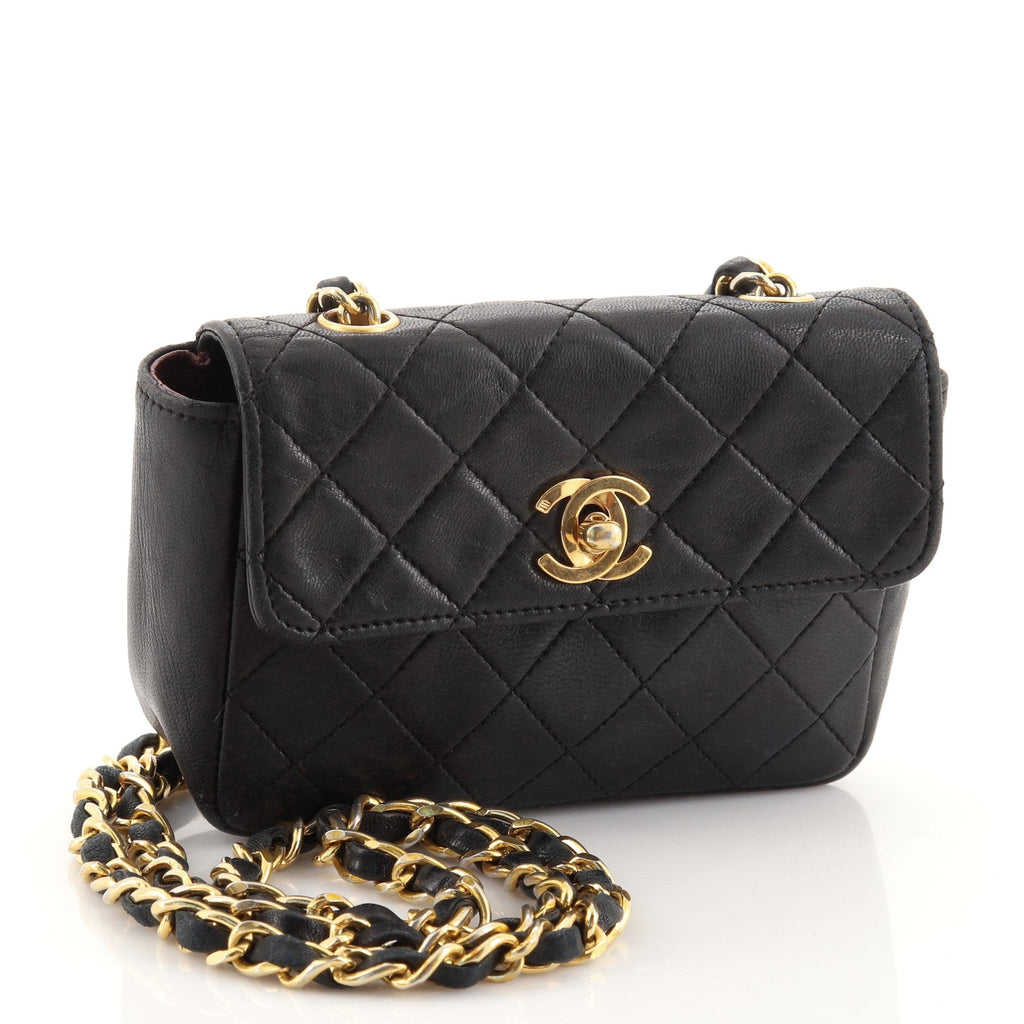 Vintage CC Chain Flap Bag Quilted Lambskin Mini