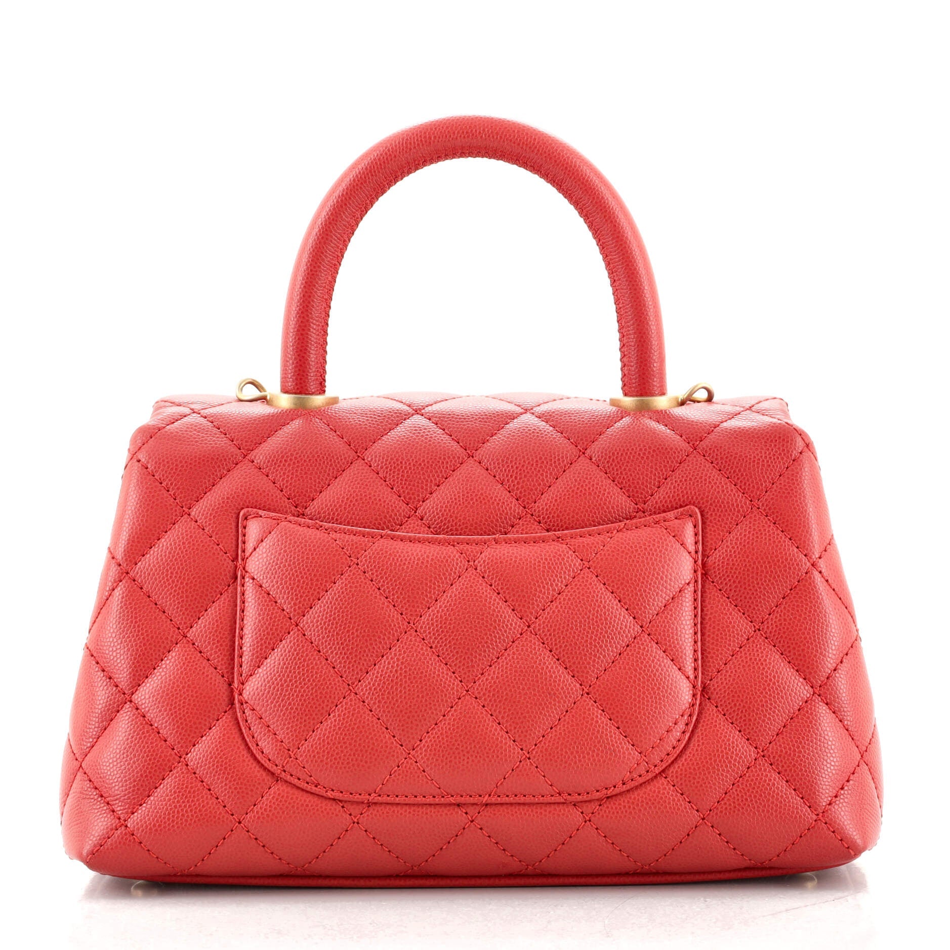Coco Top Handle Bag Quilted Caviar Mini