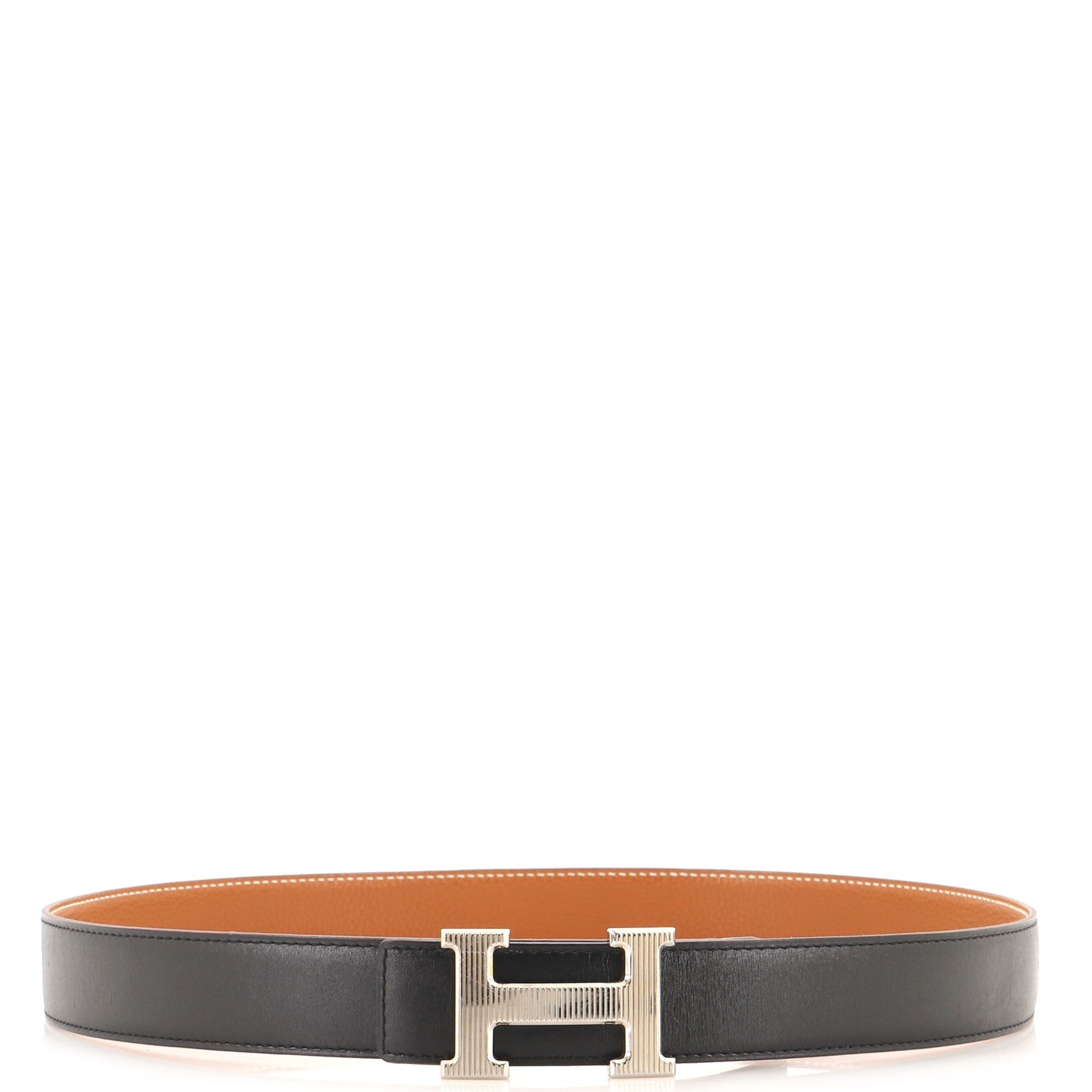 H Strie Buckle Reversible Belt Leather Medium 95