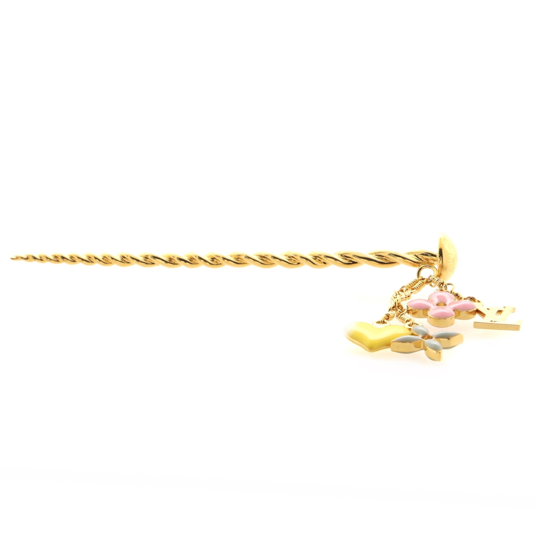 Sweet Monogram Hair Pin Metal with Enamel XS
