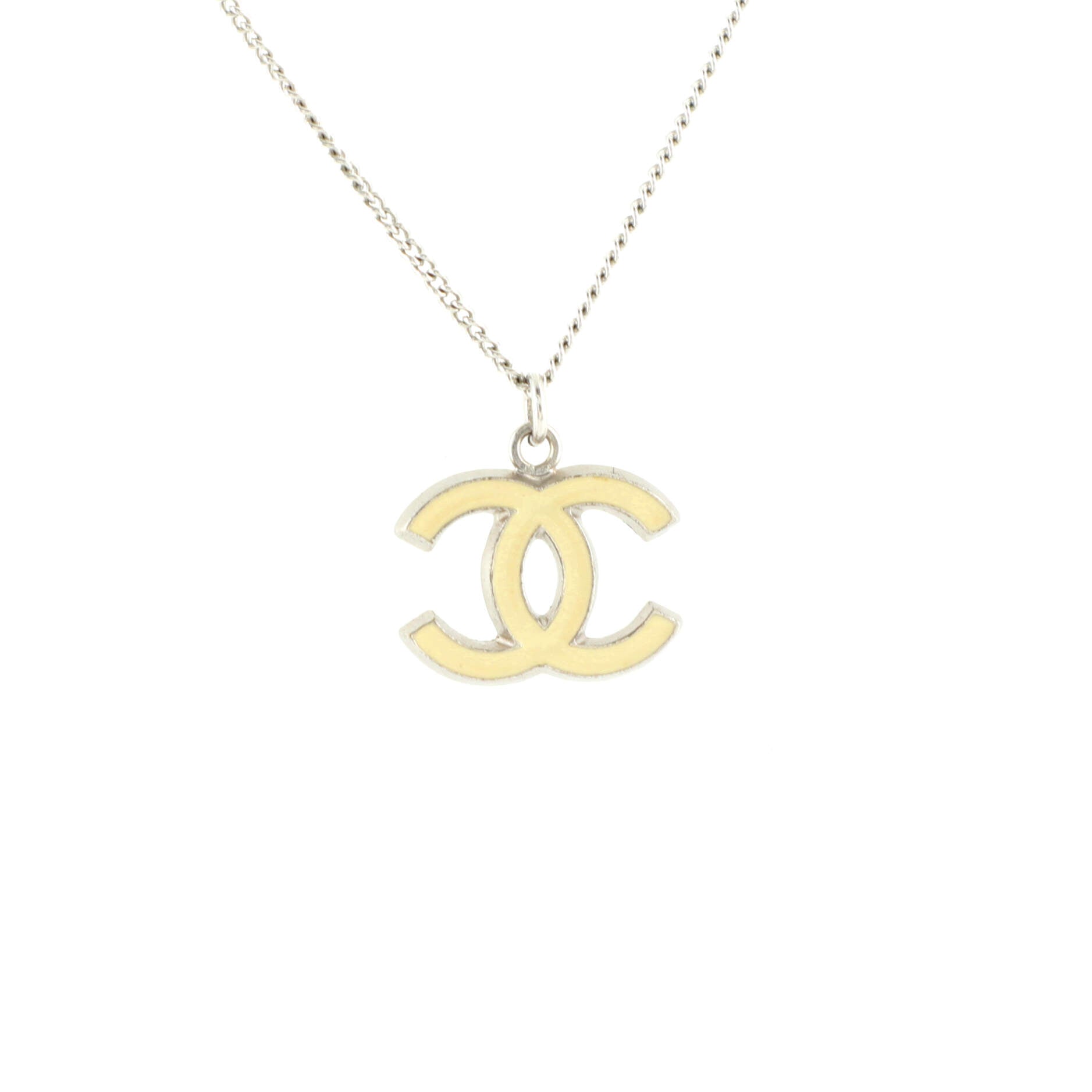 CC Pendant Necklace Metal with Enamel