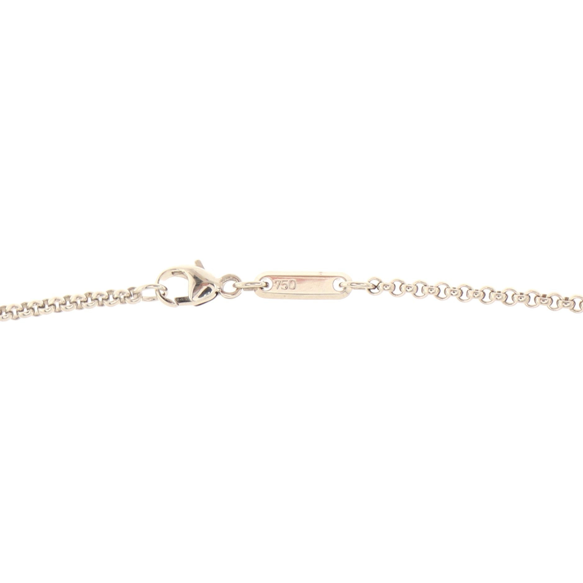 Happy Diamonds 1 Diamond Square Pendant Necklace 18K White Gold Diamonds