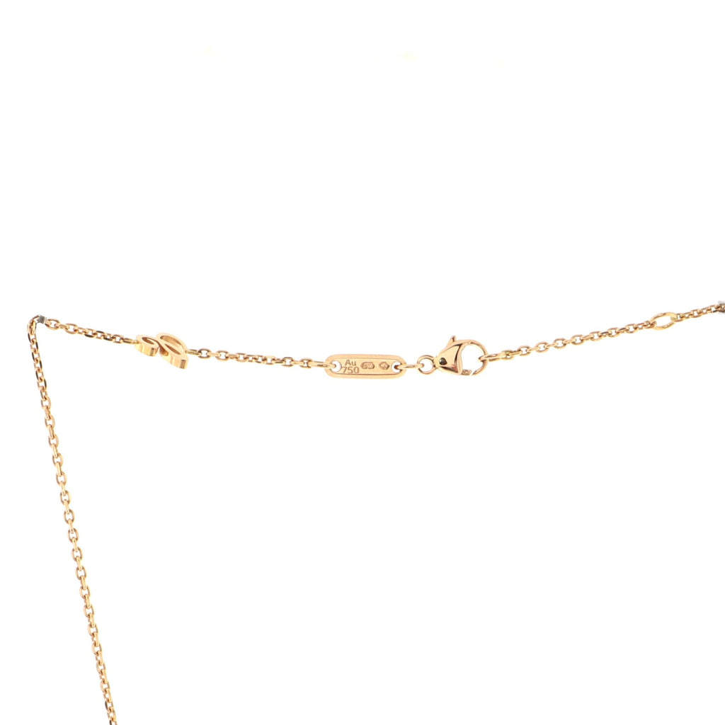 Happy Diamonds 3 Diamond Round Pendant Necklace 18K Rose Gold with Floating Diamonds