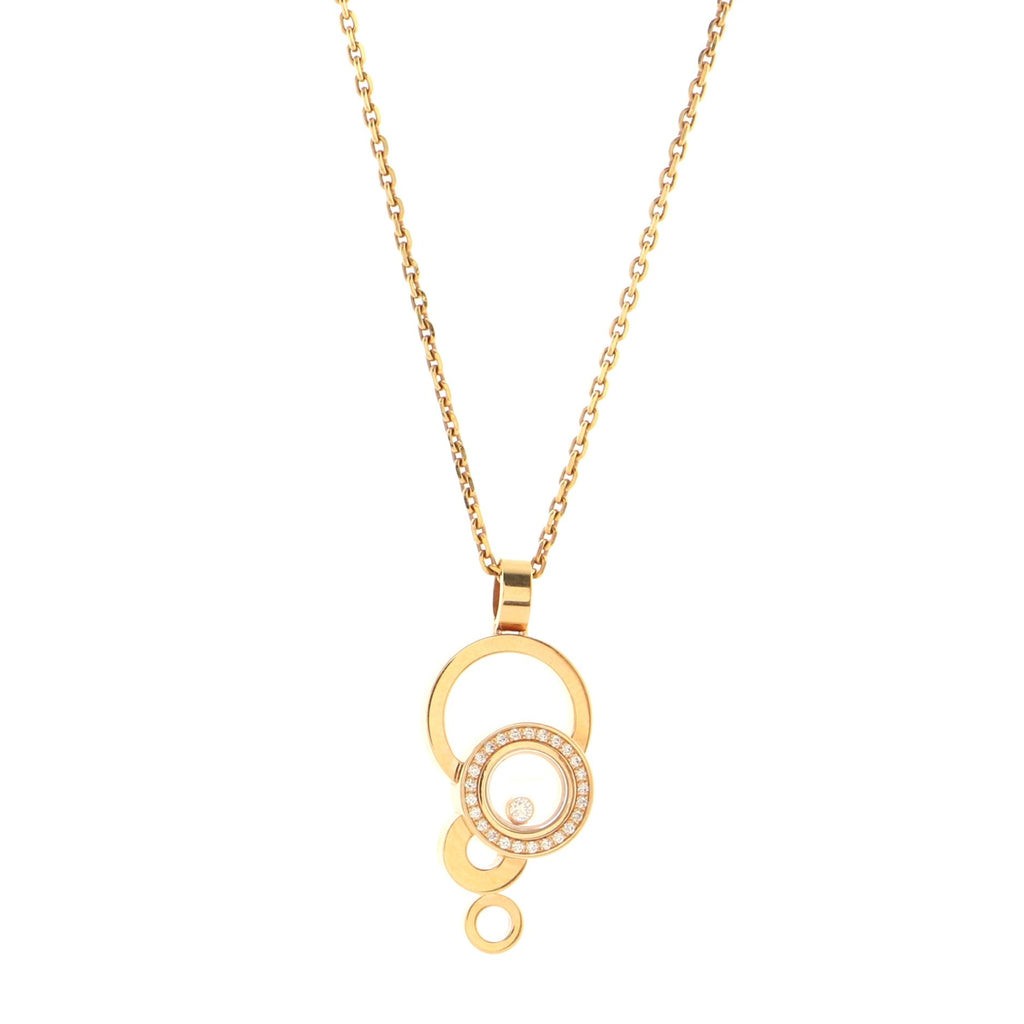 Happy Dreams 1 Diamond Round Pendant Necklace 18K Rose Gold with Diamonds