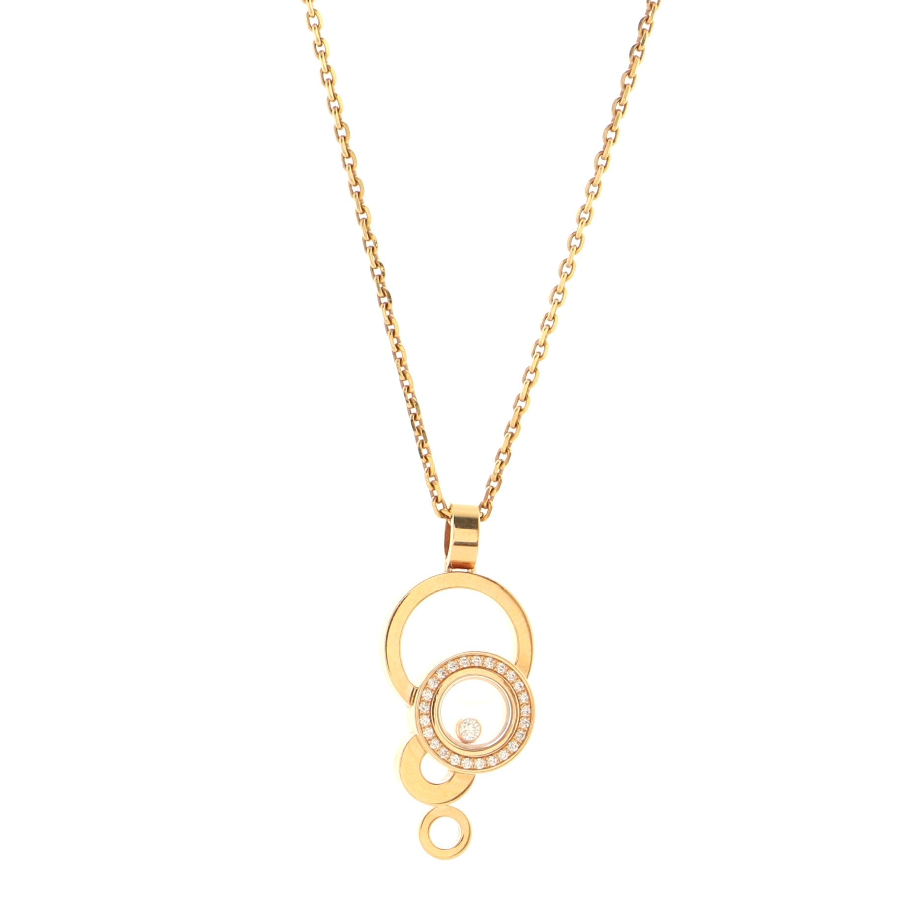 Happy Dreams 1 Diamond Round Pendant Necklace 18K Rose Gold with Diamonds