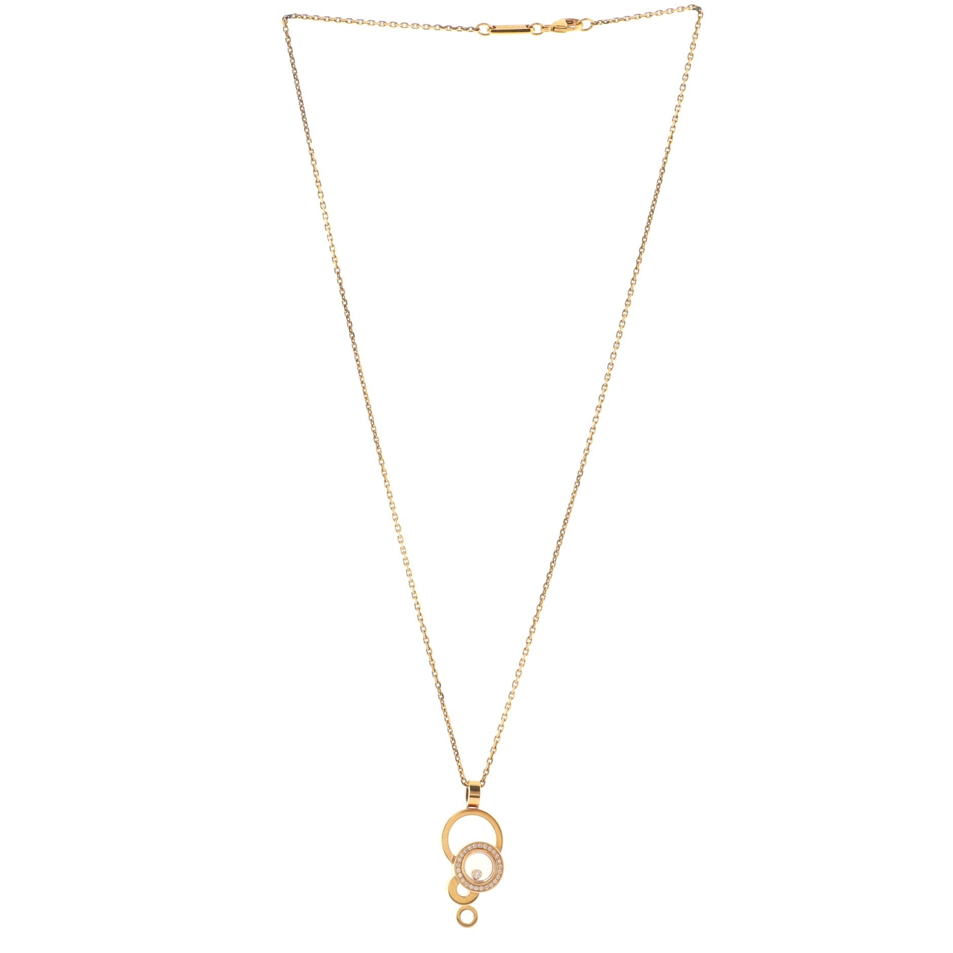 Happy Dreams 1 Diamond Round Pendant Necklace 18K Rose Gold with Diamonds
