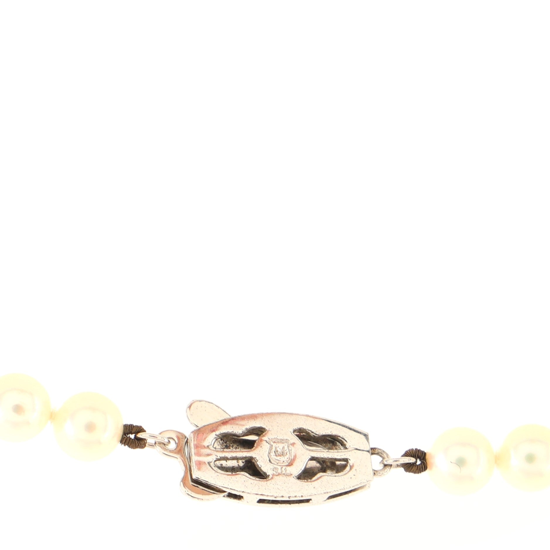 Single Strand Necklace Pearls with Sterling Silver 6mm