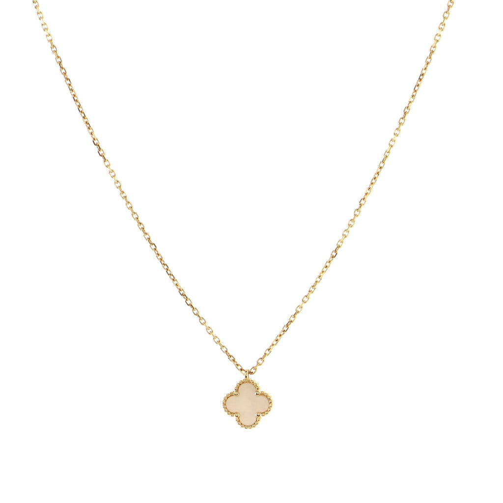 Sweet Alhambra Pendant Necklace 18K Yellow Gold and Mother of Pearl