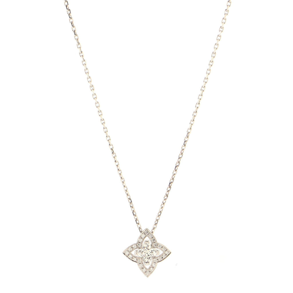 Les Ardentes pointed flower Necklace 18K White Gold and Diamonds