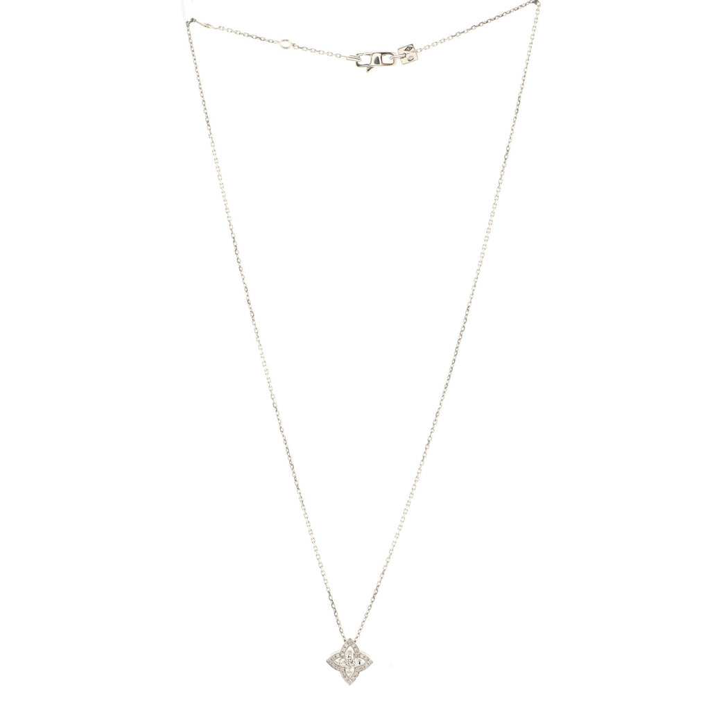 Les Ardentes pointed flower Necklace 18K White Gold and Diamonds