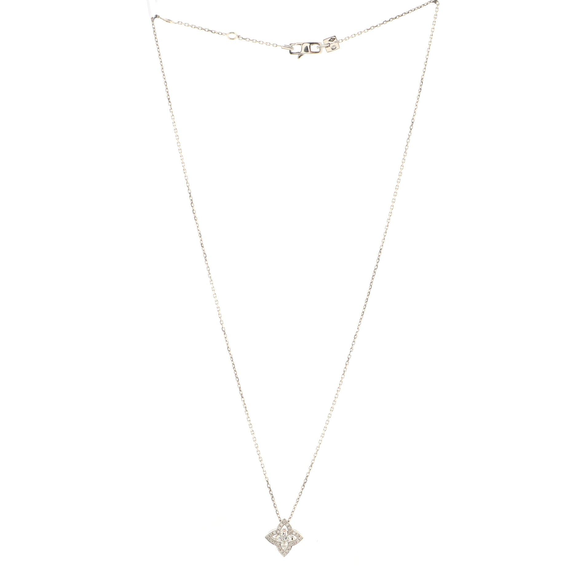 Les Ardentes pointed flower Necklace 18K White Gold and Diamonds