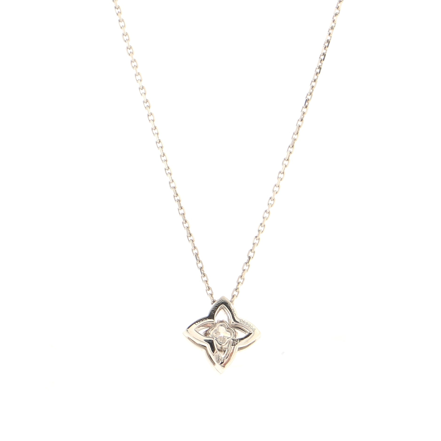 Les Ardentes pointed flower Necklace 18K White Gold and Diamonds