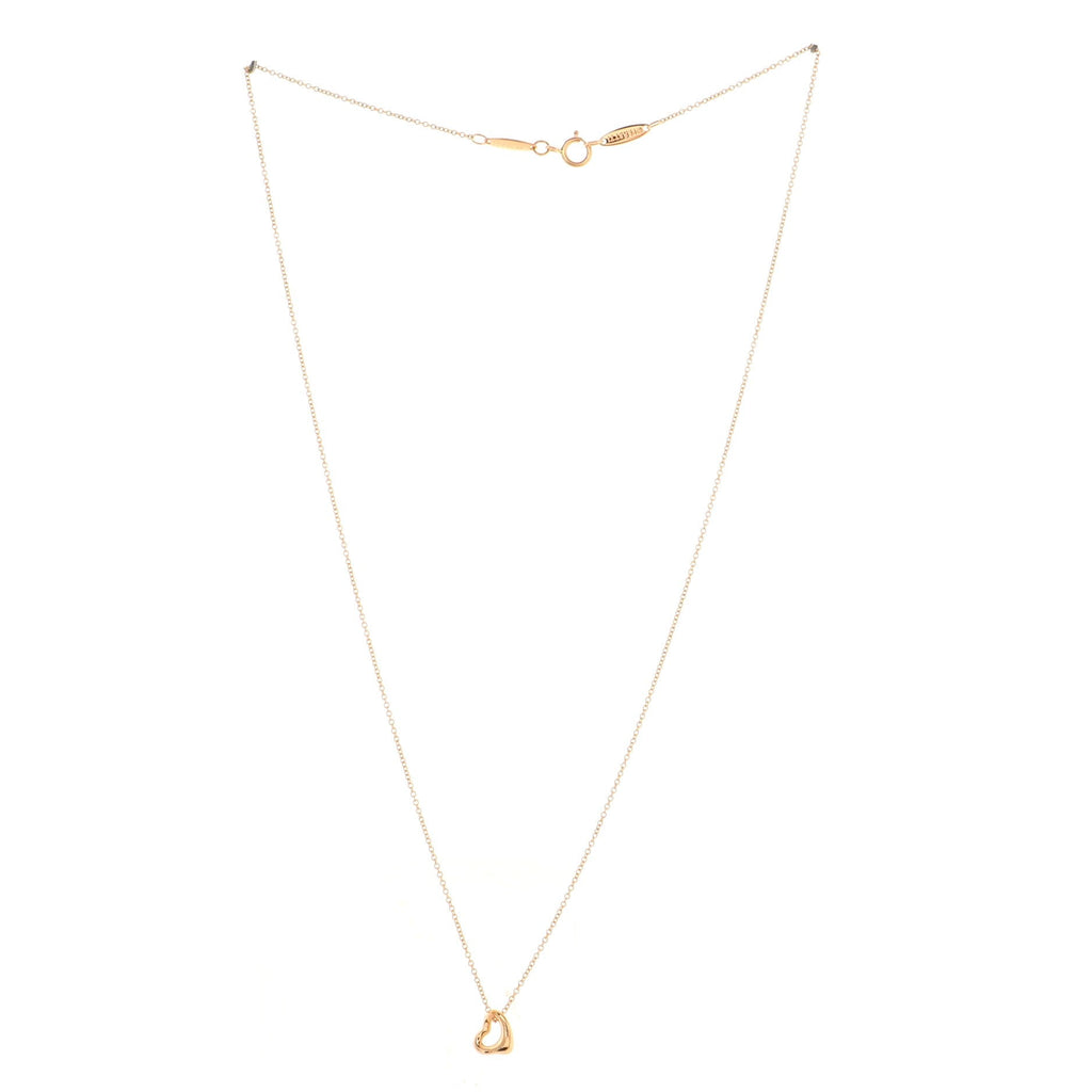 Elsa Peretti Open Heart Pendant Necklace 18K Rose Gold 7mm