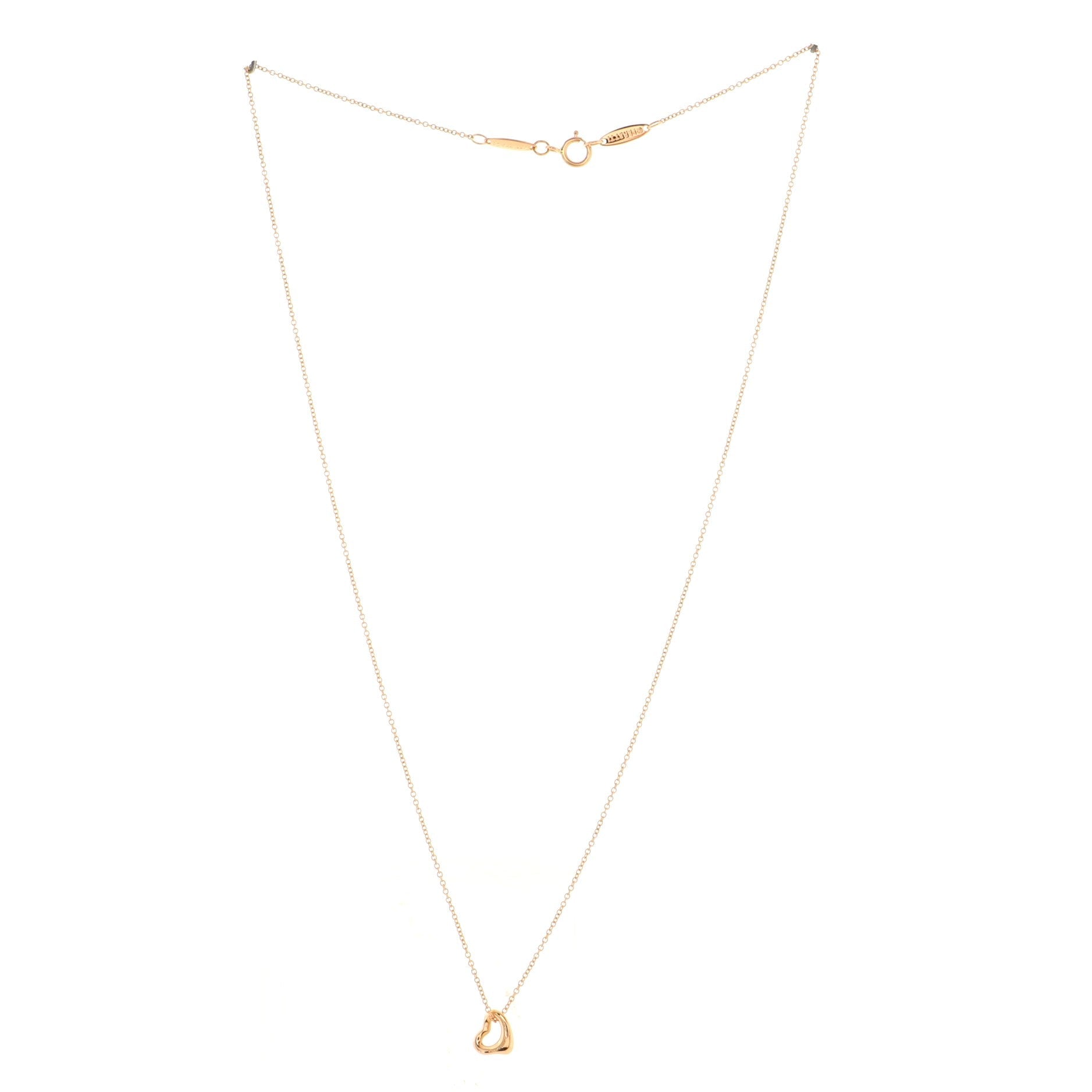 Elsa Peretti Open Heart Pendant Necklace 18K Rose Gold 7mm
