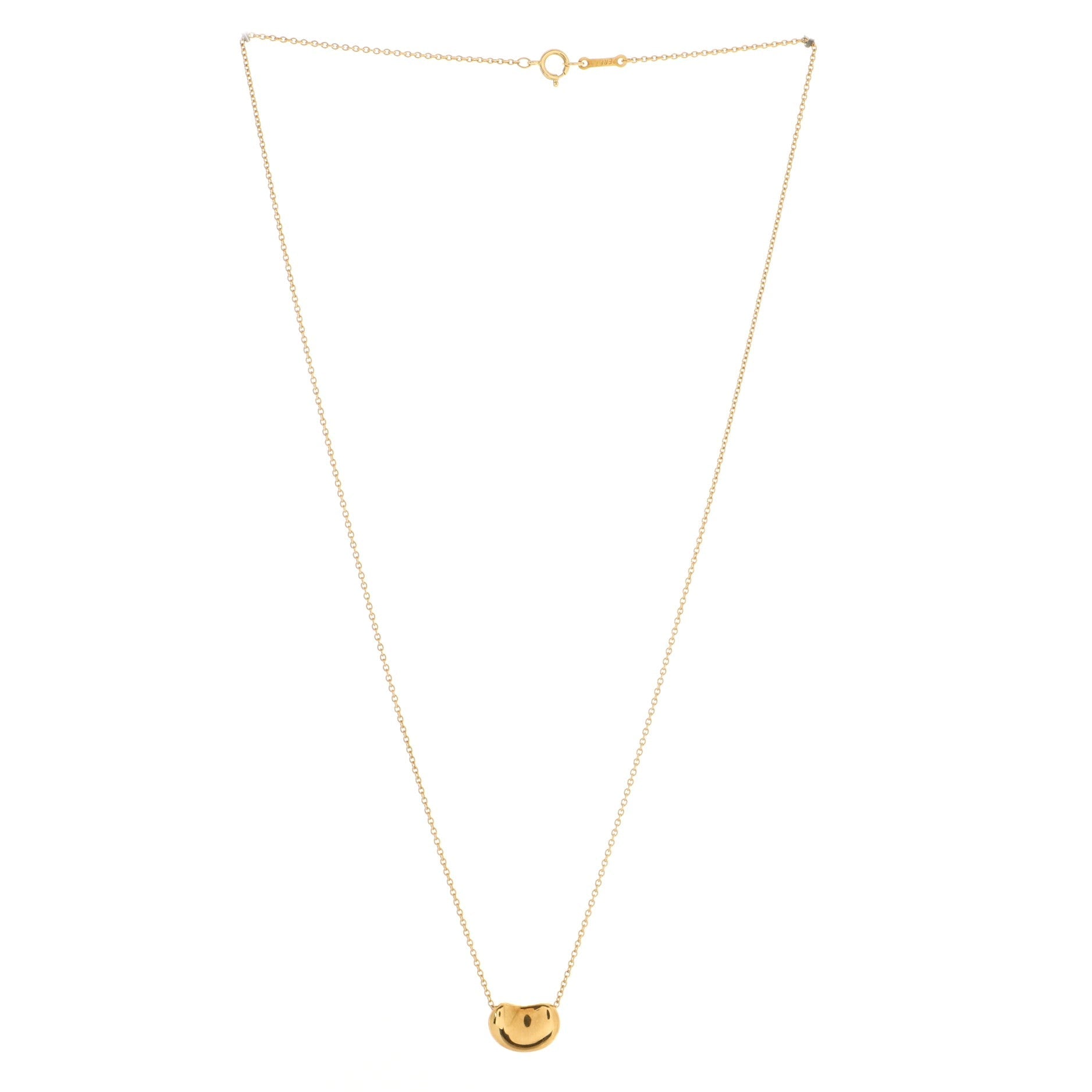 Elsa Peretti Bean Pendant Necklace 18K Yellow Gold 11mm