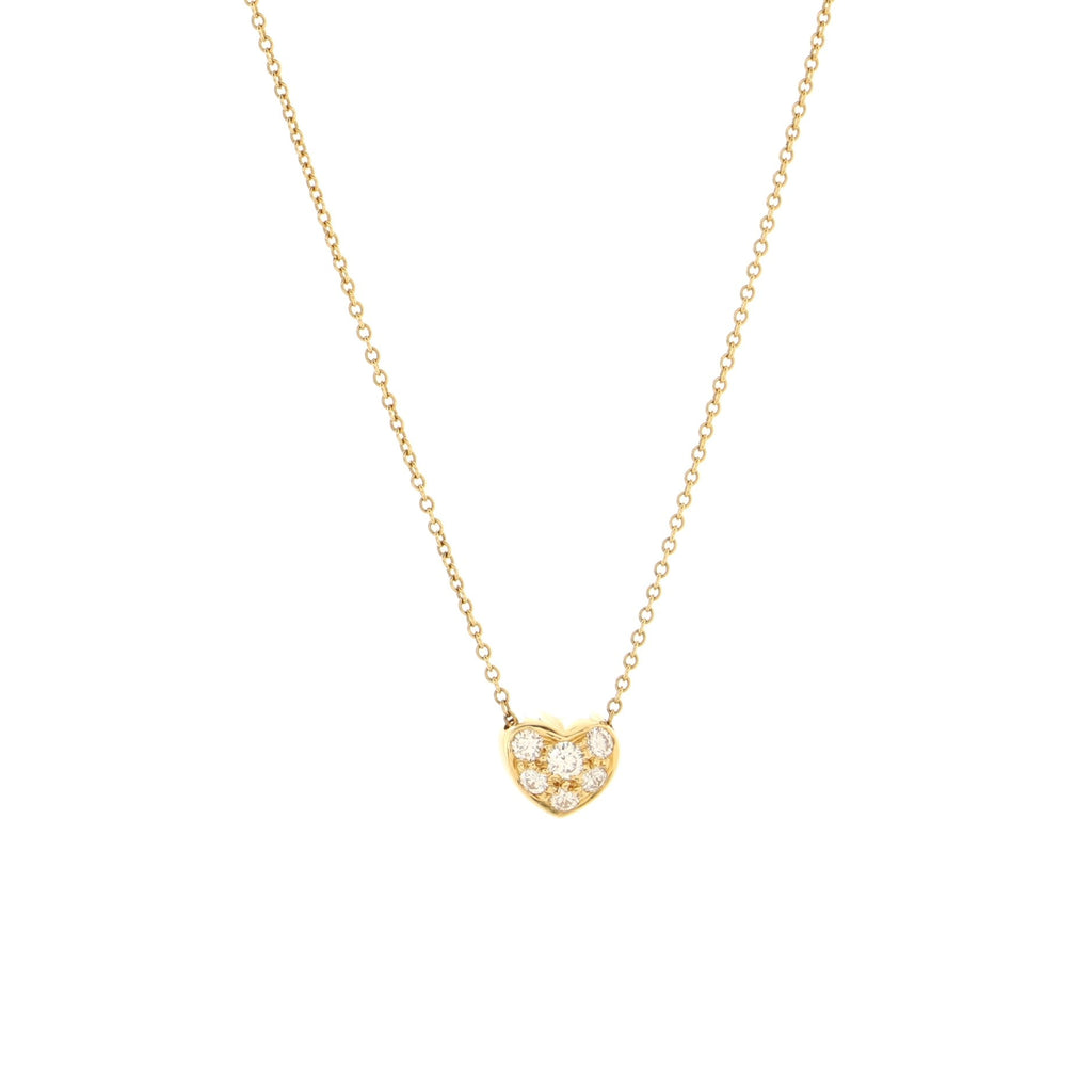 Heart Pendant Necklace 18K Yellow Gold with Diamonds