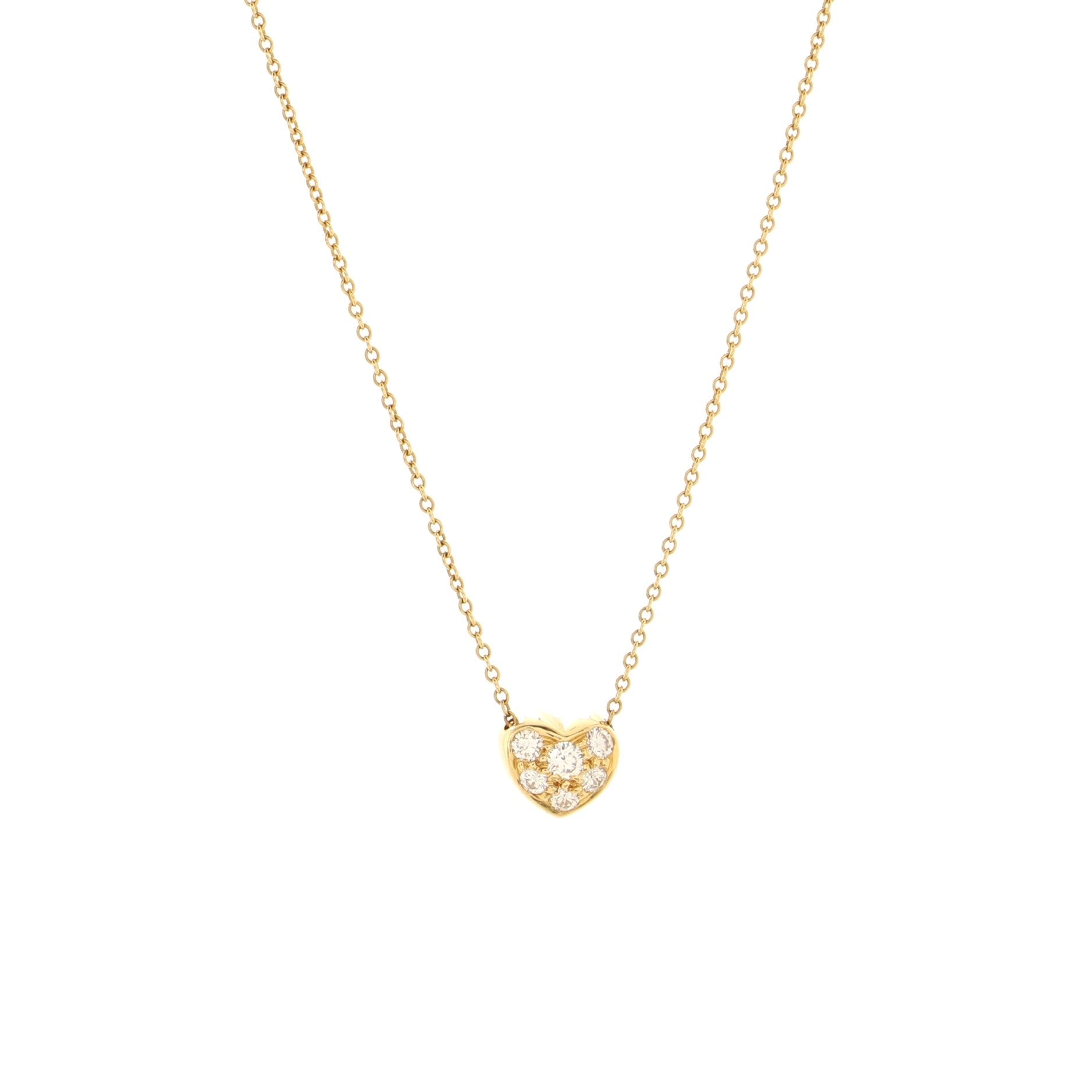 Heart Pendant Necklace 18K Yellow Gold with Diamonds