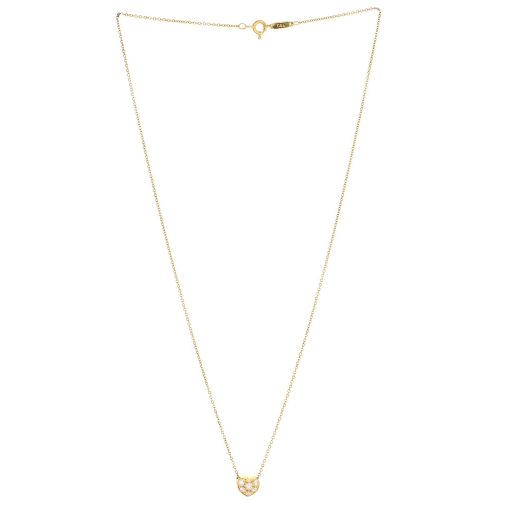 Heart Pendant Necklace 18K Yellow Gold with Diamonds