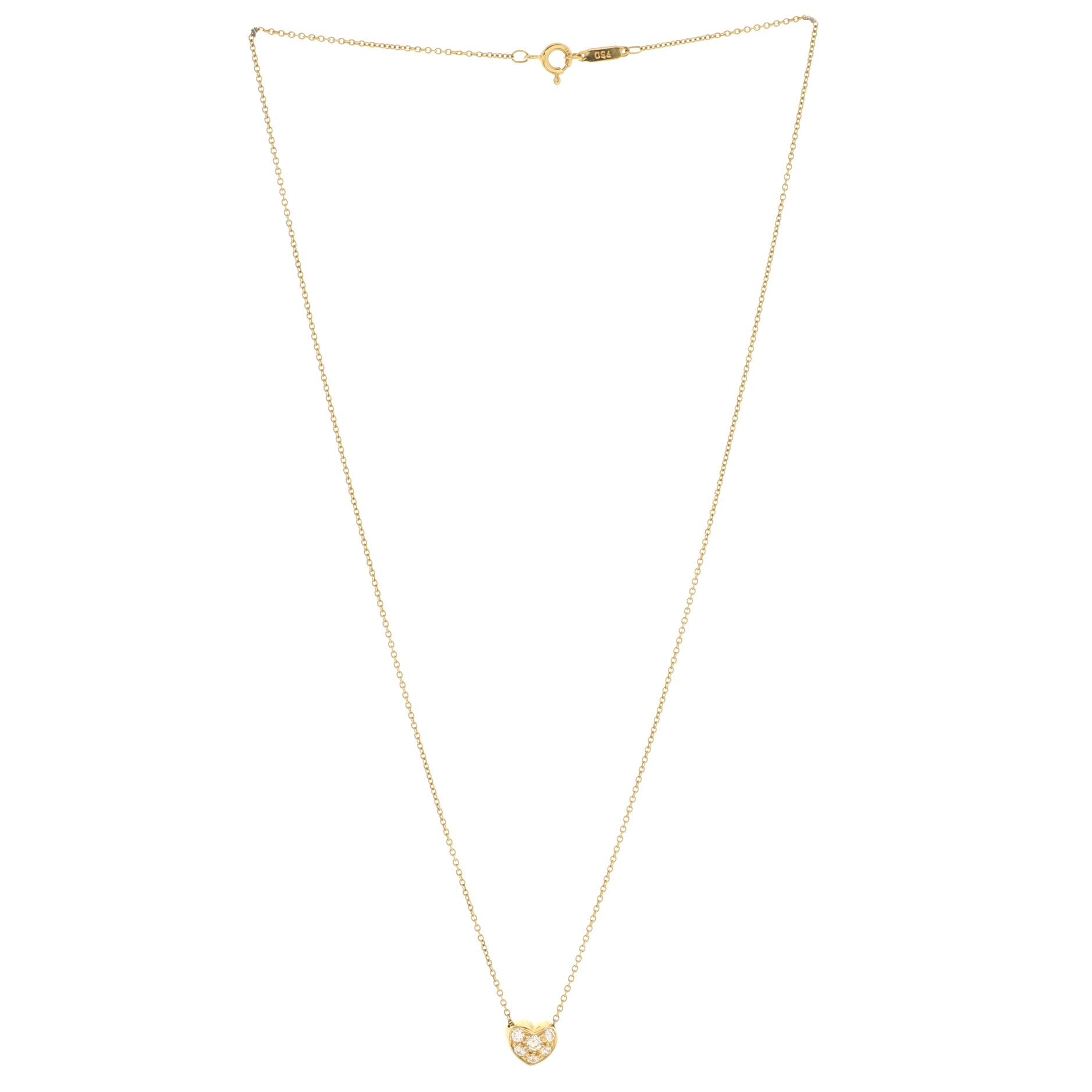 Heart Pendant Necklace 18K Yellow Gold with Diamonds