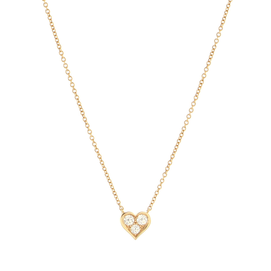 Sentimental Heart 3 Diamond Pendant Necklace 18K Yellow Gold with Diamonds